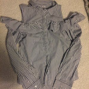 off the shoulder button up